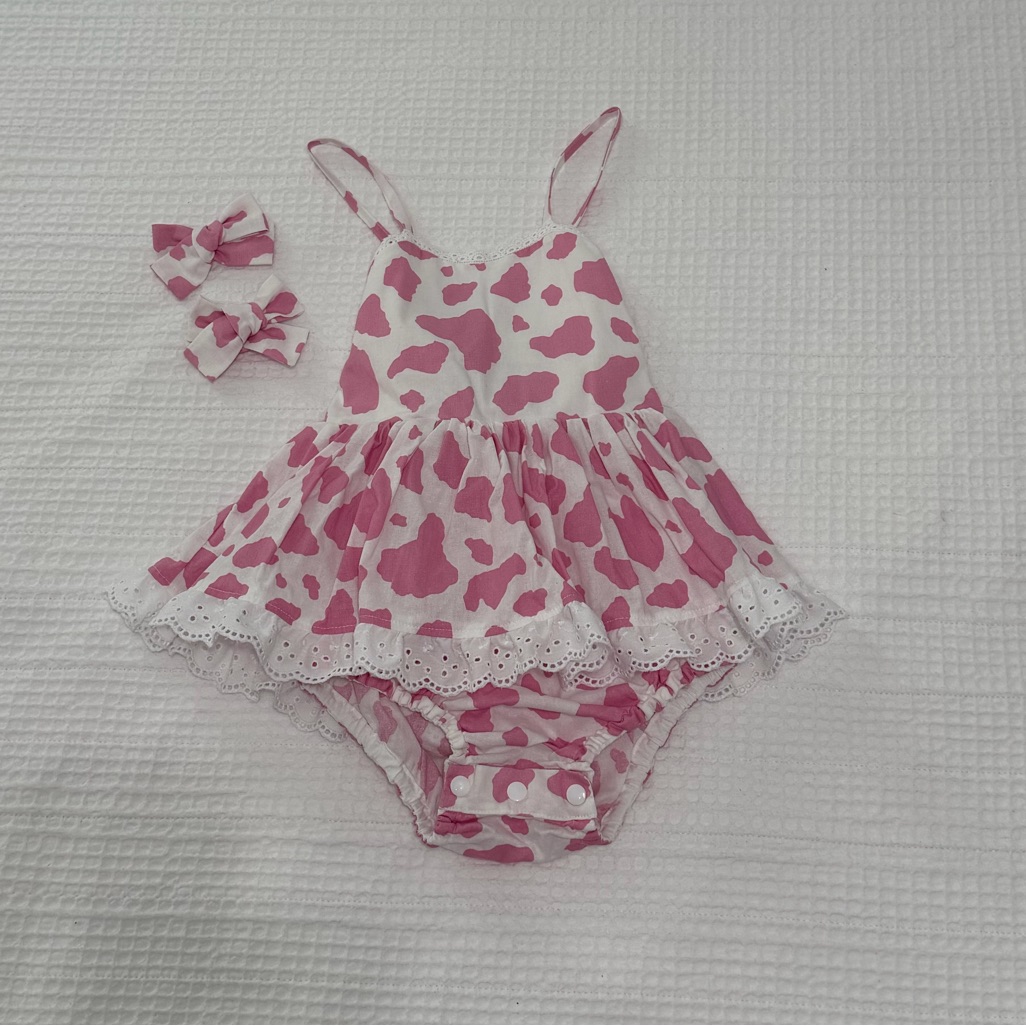 Cowgirl Romper With Bow Set